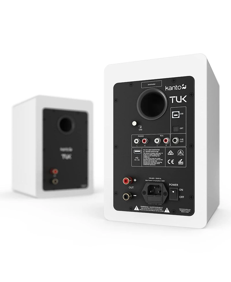 Kanto Tuk Premium Powered Bookshelf Speakers with Headphone Out, Usb Dac, Dedicated Phono Pre-amp, & Bluetooth - Pair