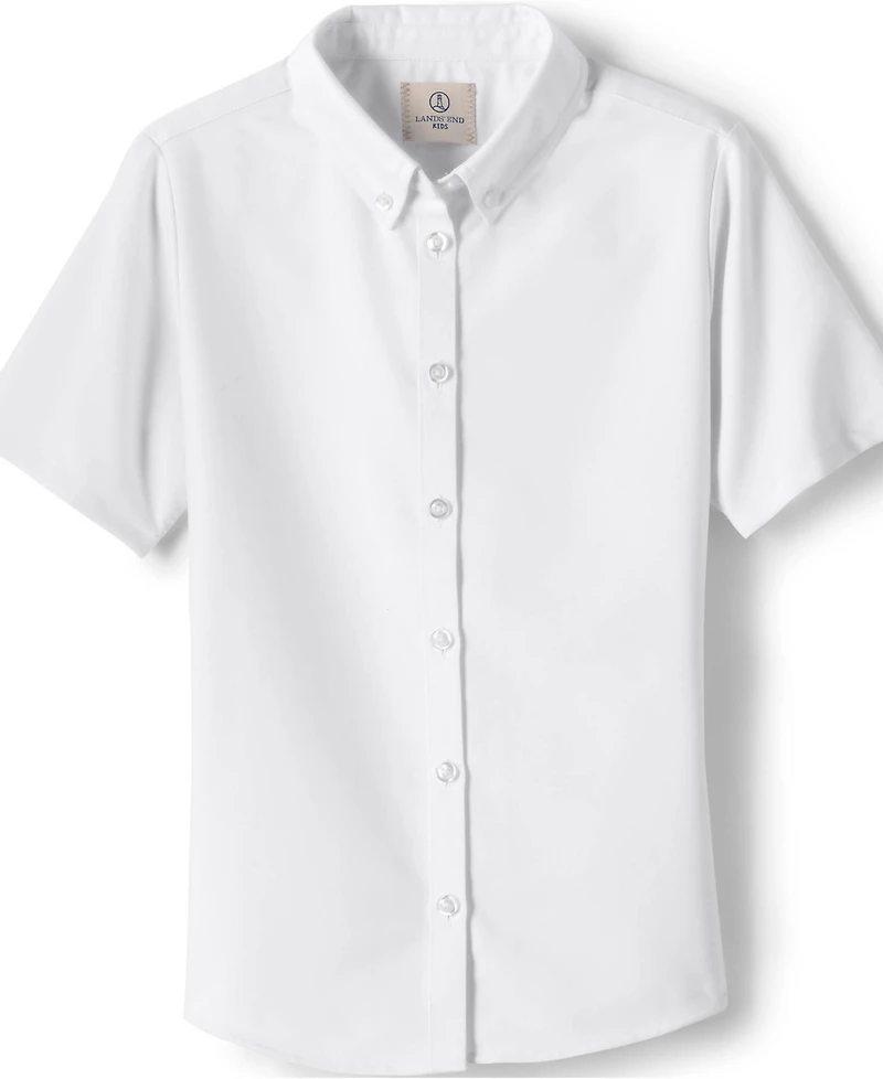 Lands' End Big Girls Short Sleeve Oxford Dress Shirt