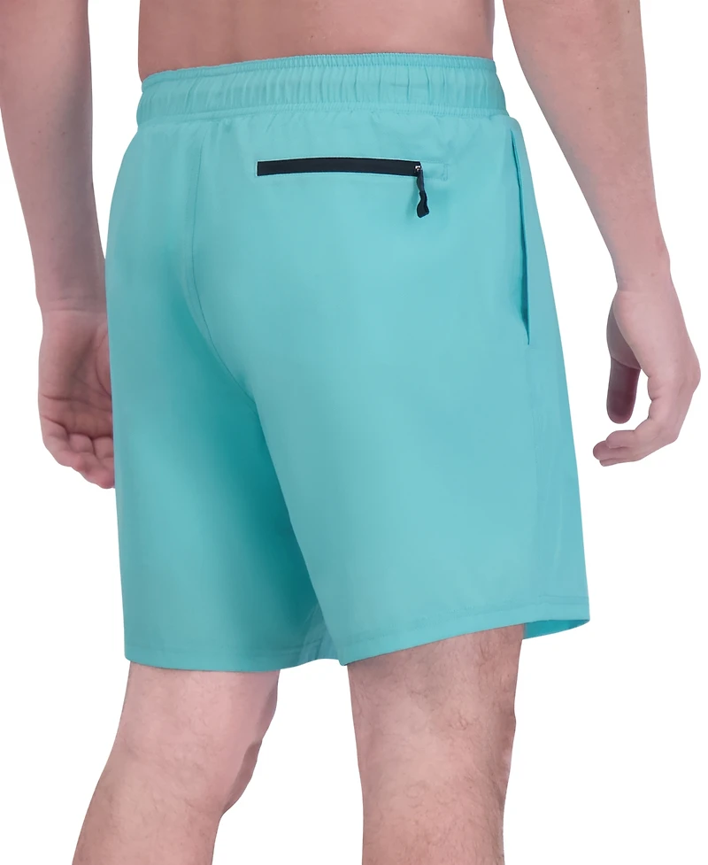 Spyder Men's Stretch Twill-Print 7" Swim Trunks with Compression Liner