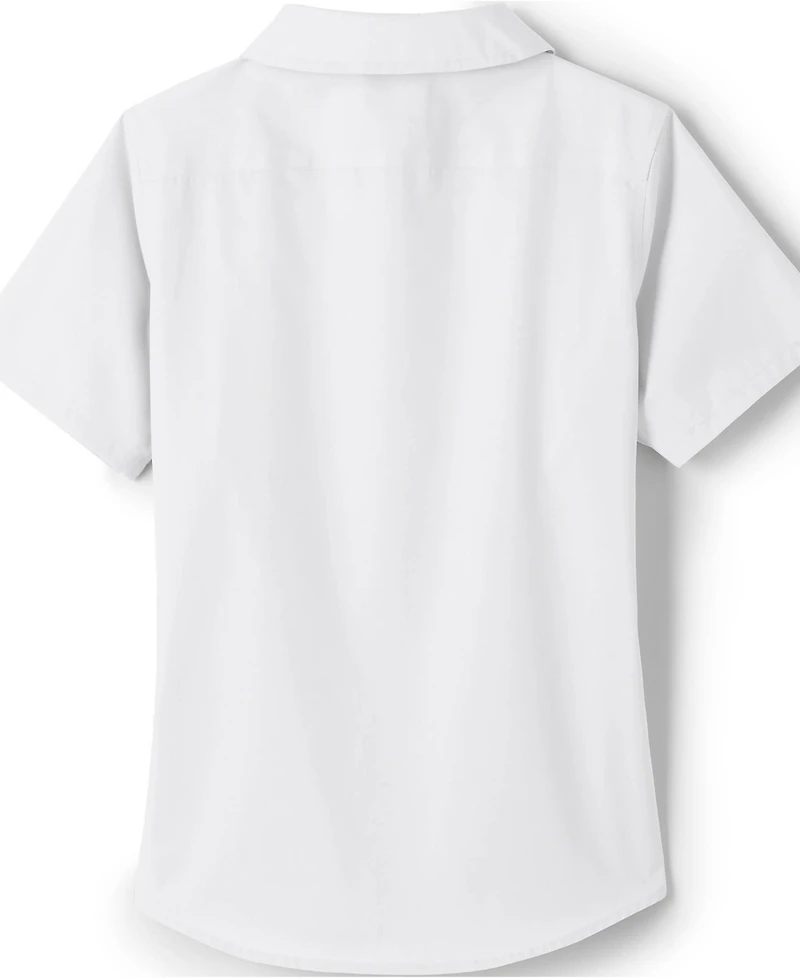 Lands' End Little Girls Short Sleeve Peter Pan Collar Broadcloth Shirt