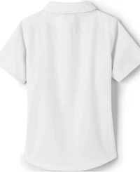 Lands' End Little Girls Short Sleeve Peter Pan Collar Broadcloth Shirt