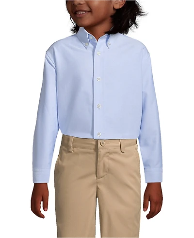 Lands' End Little Boys Long Sleeve Solid Oxford Dress Shirt