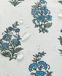 Tropez Block Print Stain Water Resistant Indoor and Outdoor Tablecloth, 60" x 144" Rectangle