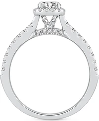 Diamond Halo Engagement Ring (3/4 ct. t.w.) in 14k White Gold