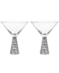 American Atelier Daphne Silver Martini Glasses, Set of 2
