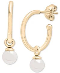 Audrey by Aurate Cultured Freshwater Pearl (5mm) Dangle Small Hoop Earrings in Gold Vermeil, Created for Macy's