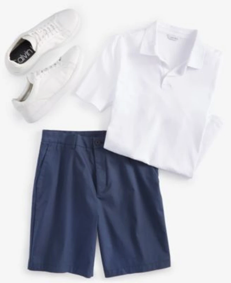 Calvin Klein Mens Supima Cotton Polo Shirt Refined Slim Fit Shorts