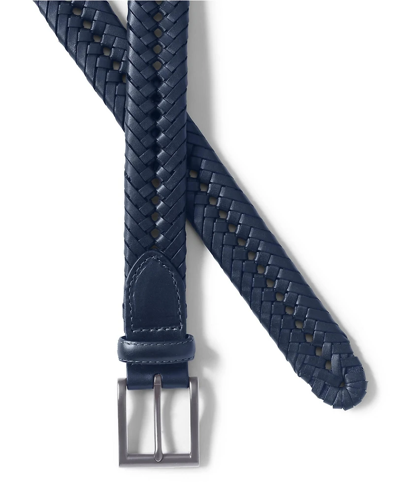 Lands' End Men's Big Leather Braid Belt