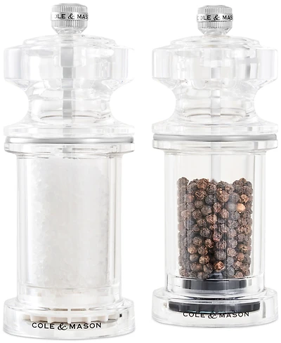 Cole & Mason Acrylic 5.5" Salt & Pepper Mill Gift Set