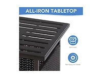 Slickblue Outdoor Patio Rattan Wicker Steel Side Deck Table