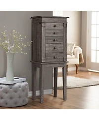 Slickblue Standing Jewelry Cabinet Storage Organizer with Wooden Legs