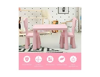Slickblue 3 Pieces Toddler Multi Activity Play Dining Study Kids Table and Chair Set
