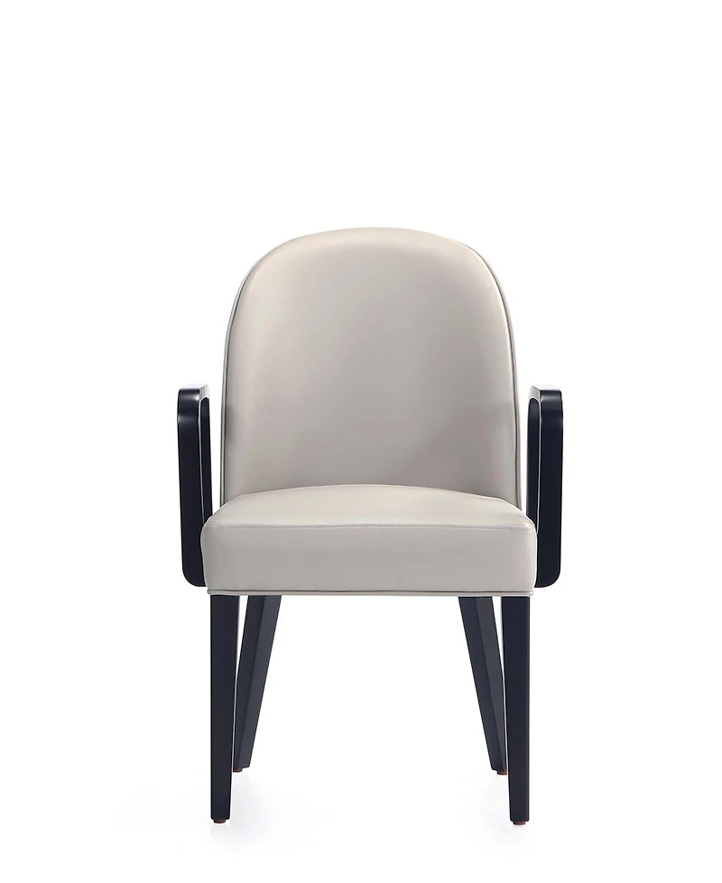 Manhattan Comfort Hillman Leatherette and Velvet Upholstered Dining Armchair