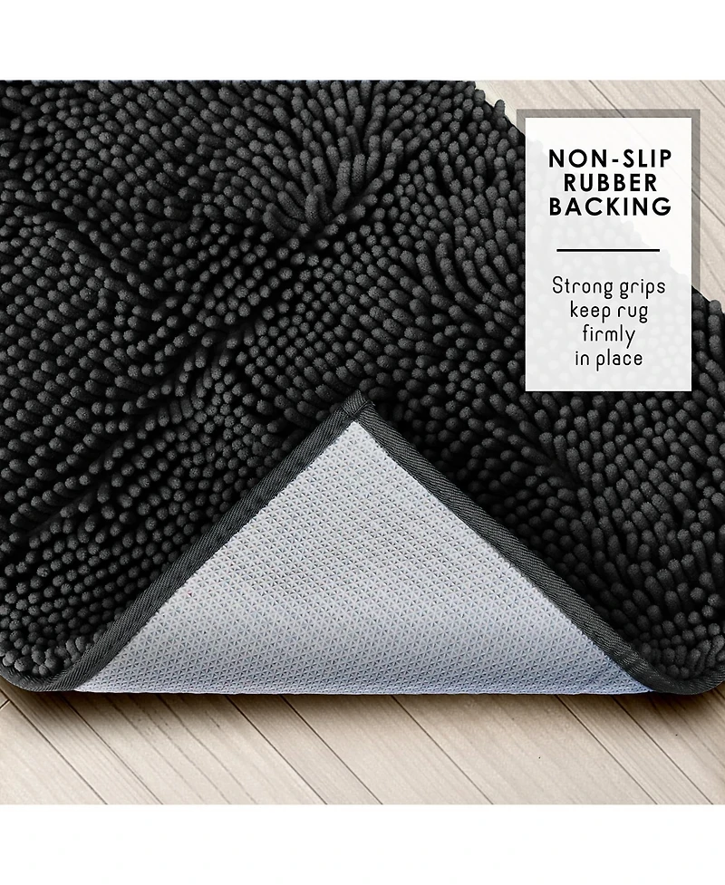 Ultra Soft Non-Slip Chenille Bath Rug - Quick Dry, Machine Washable Medium 20”x32”
