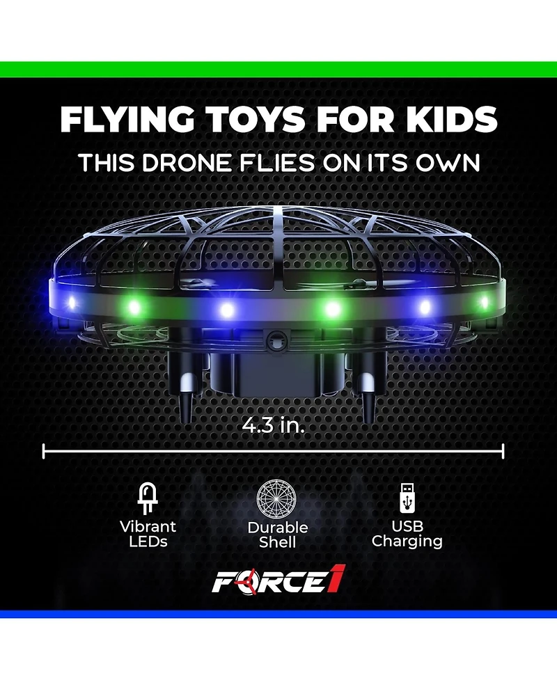 Force1 Scoot Led Hand Operated Drone for Kids or Adults - Green/Blue