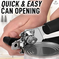 Zulay Kitchen Soft Edge Can Opener With Stainless Steel Blades and Large Turn Knob