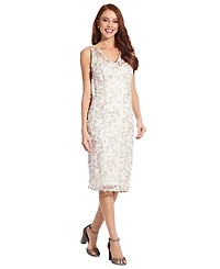 Adrianna Papell Women's Floral Embroidered Sheath Dress