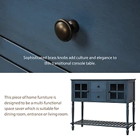 Streamdale Farmhouse Wood Glass Sideboard Buffet Cabinet