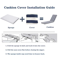 Simplie Fun 2 Pieces Set Outdoor Lounge Chair Cushion Replacement Patio Furniture Seat Cushion Chaise Lounge