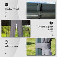 Streamdale 10'X12' Permanent Hardtop Gazebo with Curtains & Netting