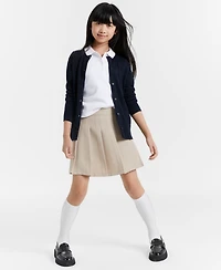 Nautica Big Girls Uniform Pointelle-Stitching Cardigan