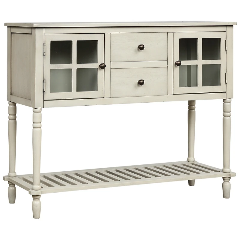 Streamdale Farmhouse Sideboard with Glass and Shelf