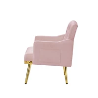 Streamdale Furniture Velvet Armchair With Metal Legs
