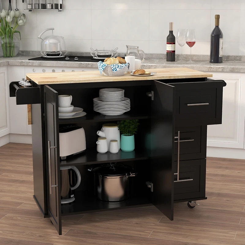 Streamdale Multifunctional Kitchen Island with Ample Storage