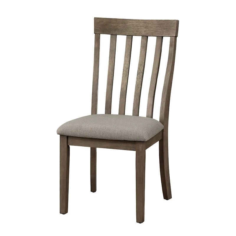 Wire Brushed Brown Side Chairs Set