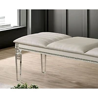 Simplie Fun Solid Wood Bench with Crystal Accent
