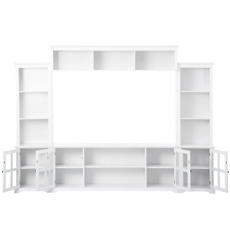 Streamdale Furniture Minimalist White Entertainment Wall Unit for TVs Up To 70"