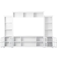 Streamdale Furniture Minimalist White Entertainment Wall Unit for TVs Up To 70"