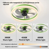 Streamdale Dimmable Led Ceiling Fans with Thin Modern Flushmount