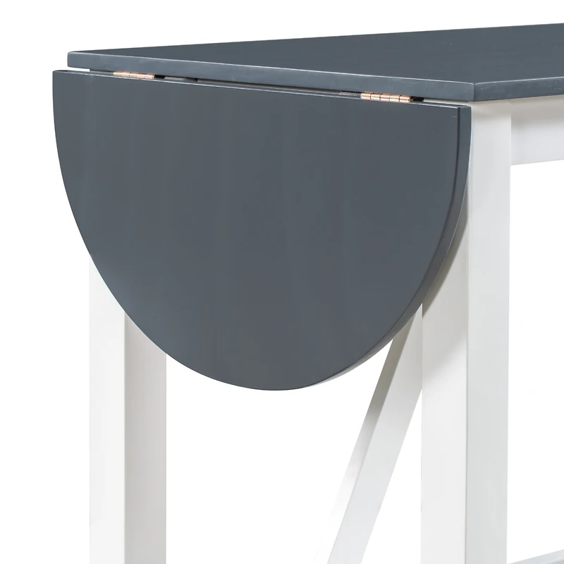 Simplie Fun 3-Piece Wooden Counter Height Dining Set with 2 Chairs for Small Spaces