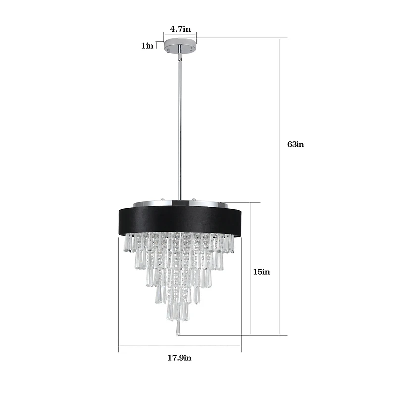 Streamdale Crystal Chandelier Round Luxury Lamp