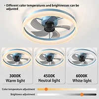 Streamdale Dimmable Led Ceiling Fan with Ultra-Thin Profile (Blue)