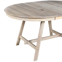 Wood Dining Table Round Extendable Dining Table For Dining Room (Natural Wood Wash)