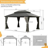 Streamdale 12' X 14' Hardtop Gazebo, Aluminum Metal Gazebo