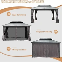 12' X 16' Hardtop Gazebo, Aluminum Metal Gazebo