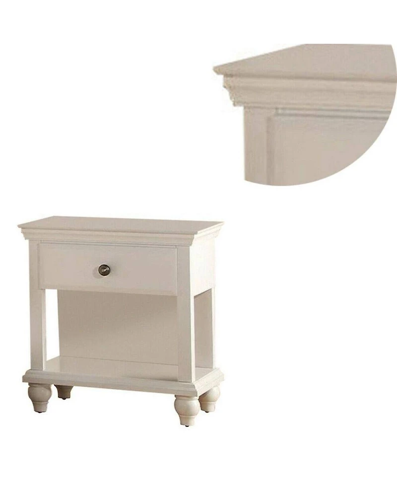 Simplie Fun Modern Bedroom Nightstand Wooden 1 Drawers And Shelf Bedside Table Plywood