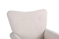 Baby Room High Back Rocking Chair Nursery Chair, Comfortable Rocker Fabric Padded Seat, Modern