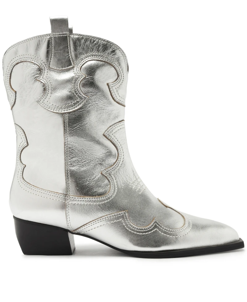 Arezzo Women's Giovanna Low Block Cowboy Booties