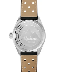 Alpina Men's Swiss Alpiner Black Perforated Leather Strap Watch 42mm
