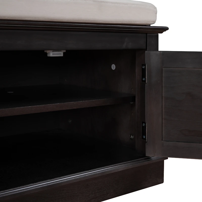 Streamdale Multi-Functional Storage Bench with Shelves and Cushion