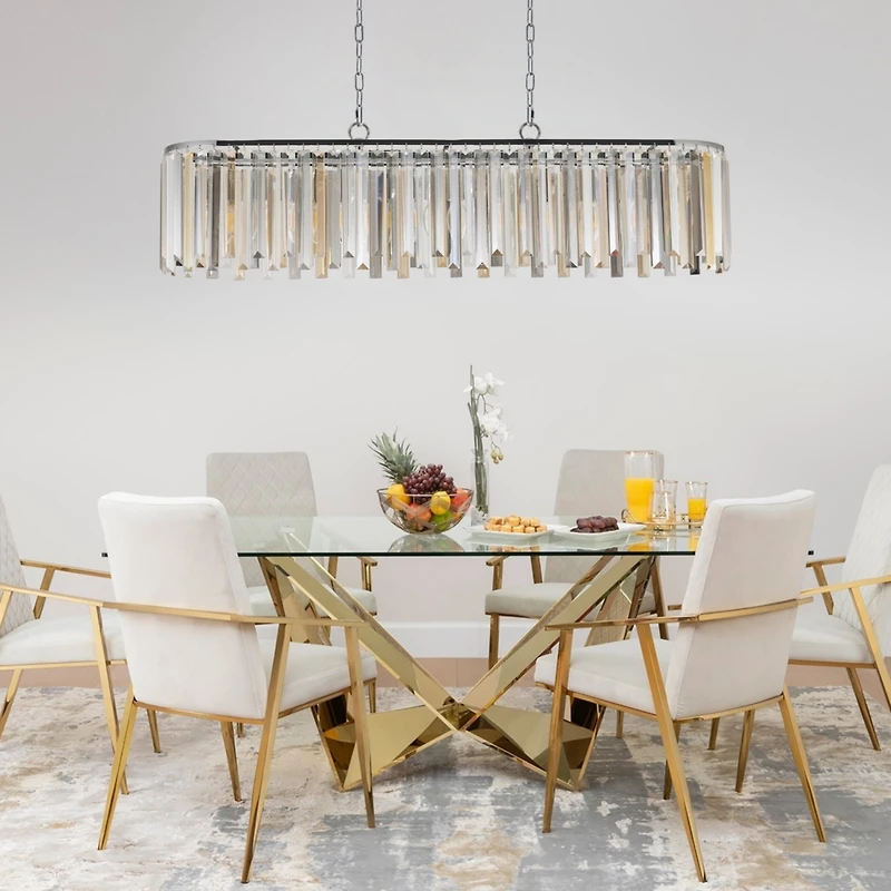 Streamdale Modern Oval Crystal Ceiling Chandelier Luxury Home Decor Light Fixture