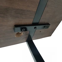 Streamdale 55" Rustic Industrial Mdf Walnut Dining Table