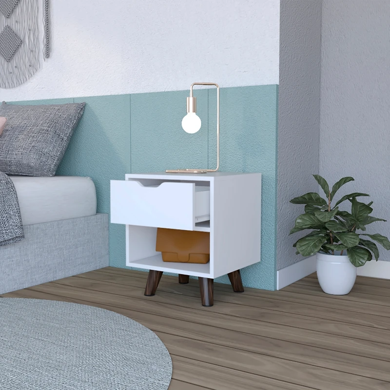 Simplie Fun Nightstand Carleen, Bedroom, White