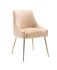 Upholstered Performance Velvet Accent Chair With Metal Leg