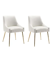 Upholstered Performance Velvet Accent Chair With Metal Leg (Set of 2)