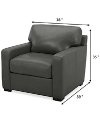 Radley 38" Leather Chair, Created for Macy's